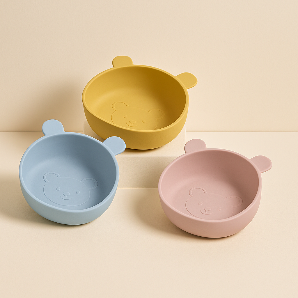 Bol en Silicone pour Bébé – Antidérapant, Forme Panda, Apprentissag