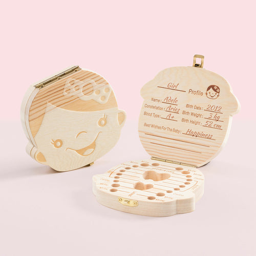 Boîte à Dents de Lait en Bois – Souvenir Enfant, Fille ou Garçon